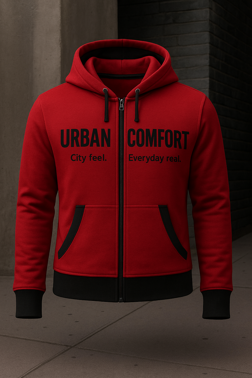 Urban Comfort Ringer Zip-Up Hoodie – Various color waves.